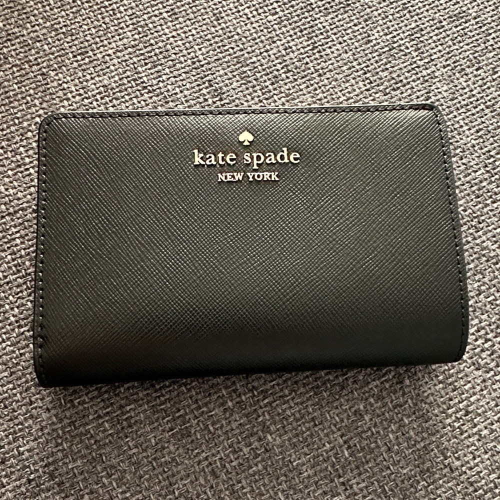 Kate spade black bifold leather wallet